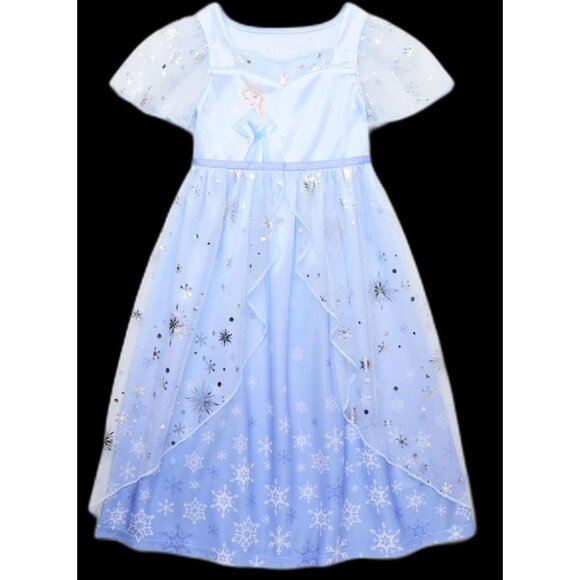 DISNEY FROZEN ELSA Toddler Girls Fantasy Nightgown SIZE 4T Cosplay Dress NEW - Picture 1 of 9